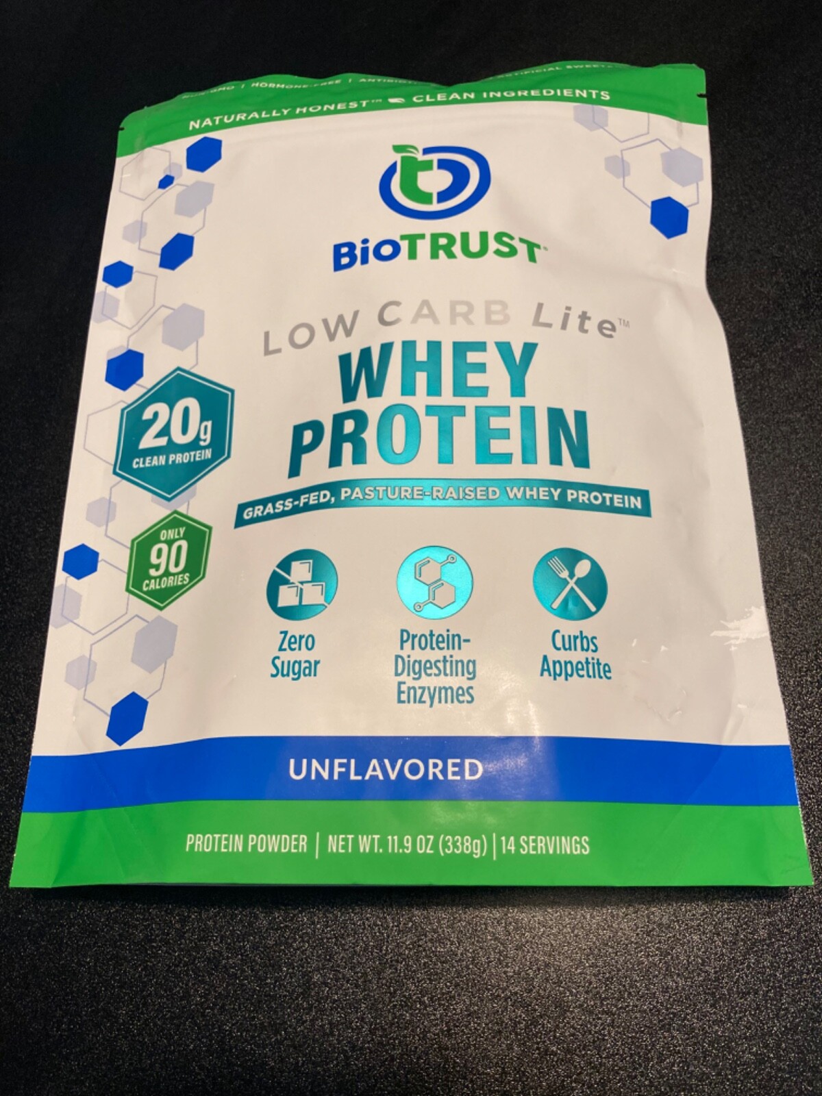 BioTrust Whey Protein Low Carb Lite Unflavored 11.9 oz 14 Servings-EXP: 02/26