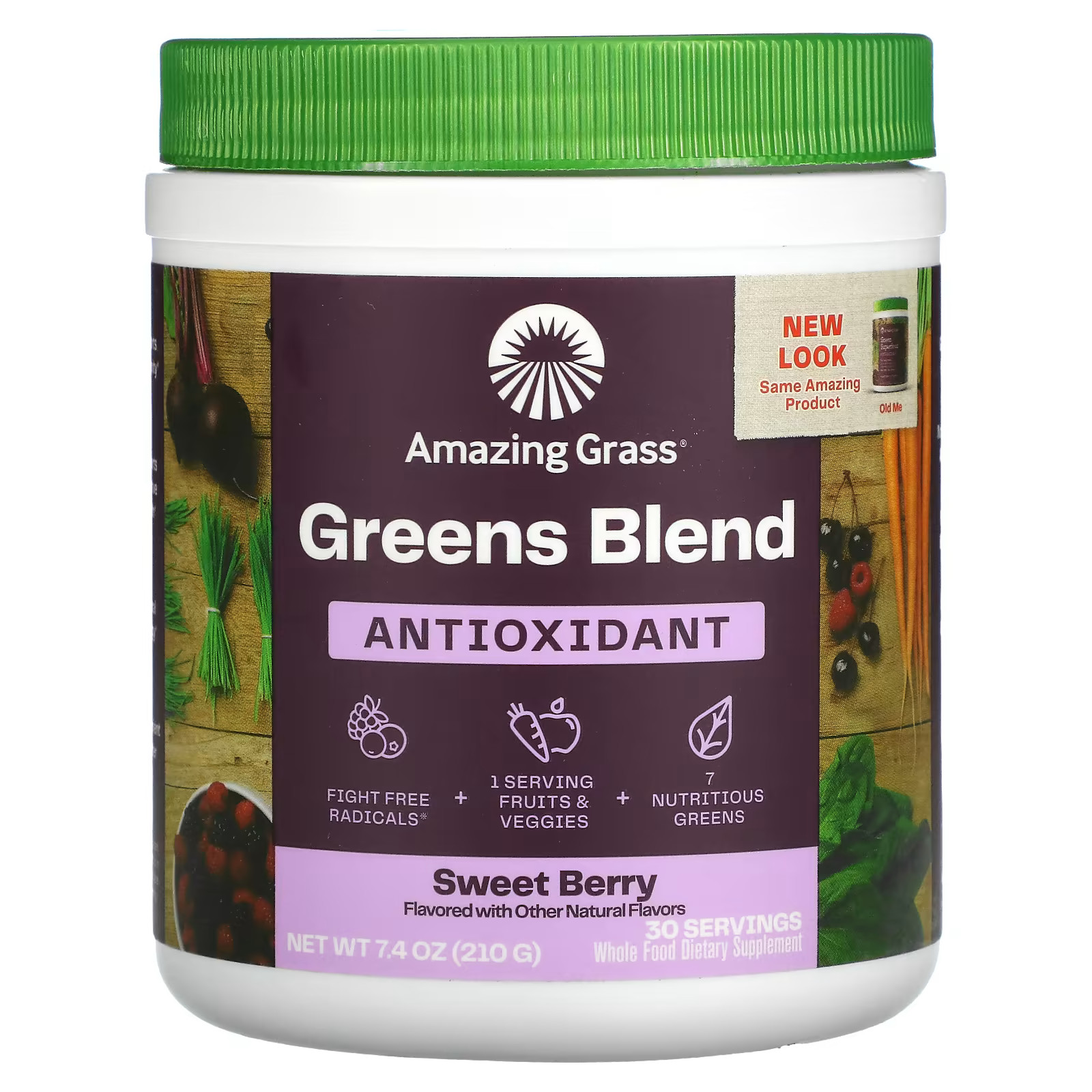 2 X Amazing Grass, Green Superfood Antioxidant, Sweet Berry, 7.4 oz (210 g)