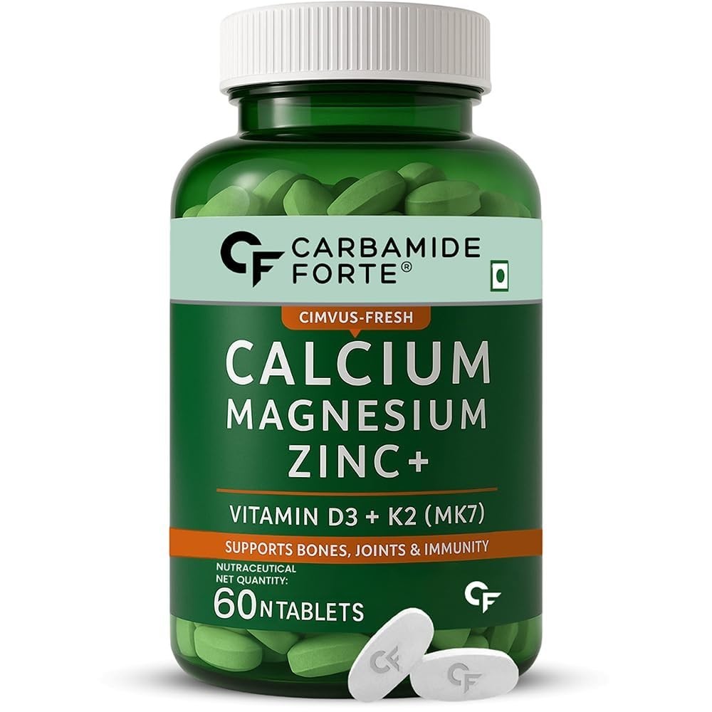 Carbamide Forte Veg Calcium D3 K2 MK7 Magnesium Zinc Tablets 60 Count