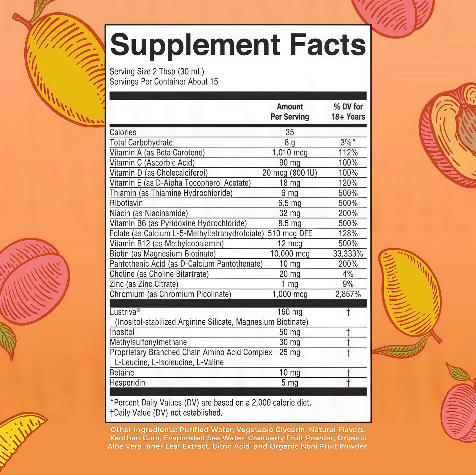 Mary Ruth’s Multivitamin + Hair Growth | 3 Pack | Peach Mango 15.22 oz brand…*