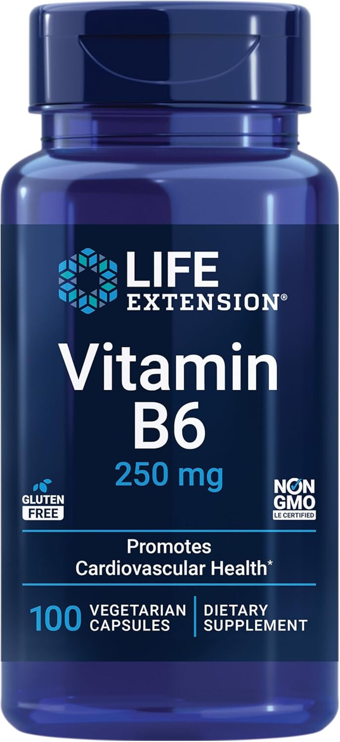 Life Extension Vitamin B6 250 mg – 100 Vegetarian Capsules