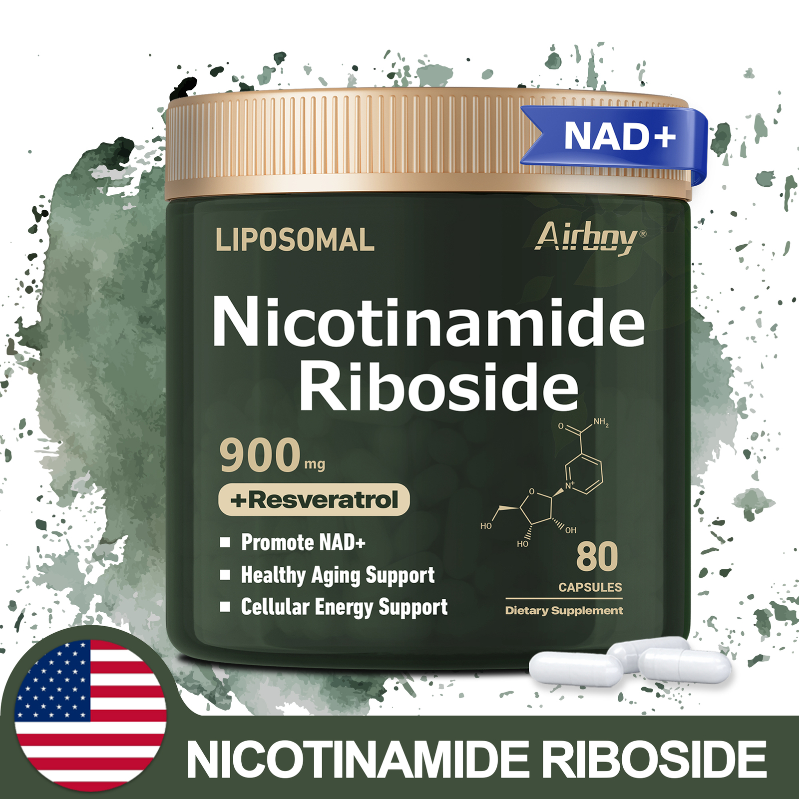 Nicotinamide Riboside 900mg – Anti-aging NAD Supplement, Focus, Memory Booster