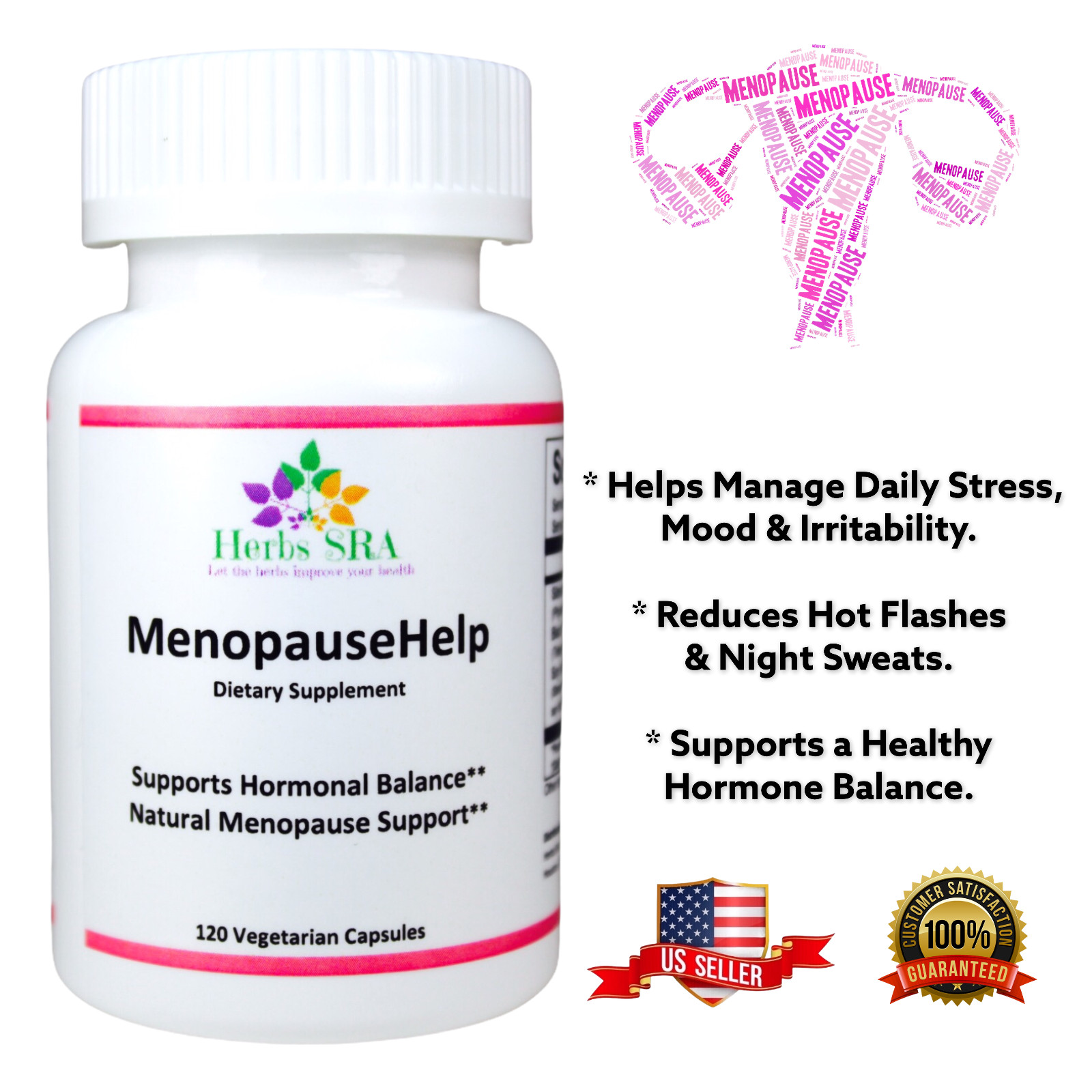 SOY IVOFLAVINA, SIBERIAN RHUBARB, BLACK COHOSH, 120 capsules, Menopause Help.
