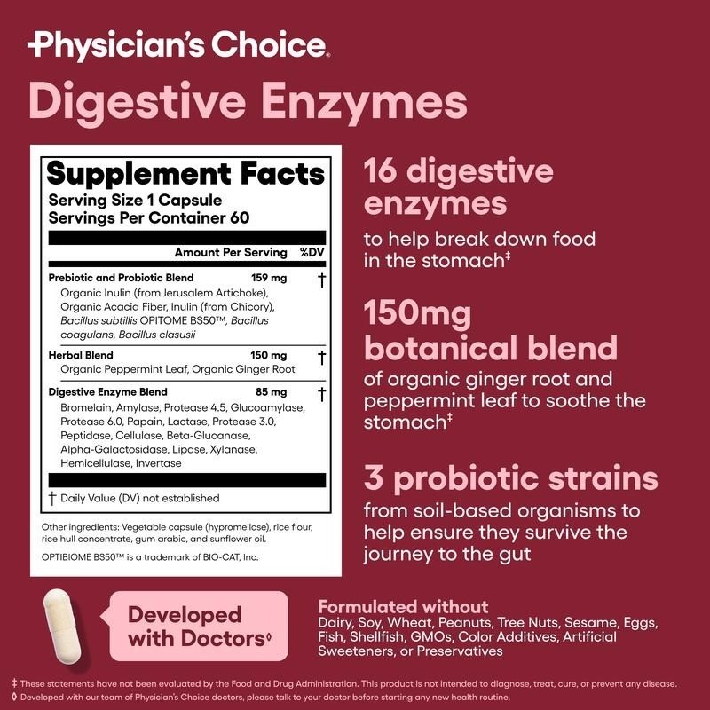 Physician’s Choice Hack Tummy your Bundle: Digestive Enzymes & 60 Billion Probio