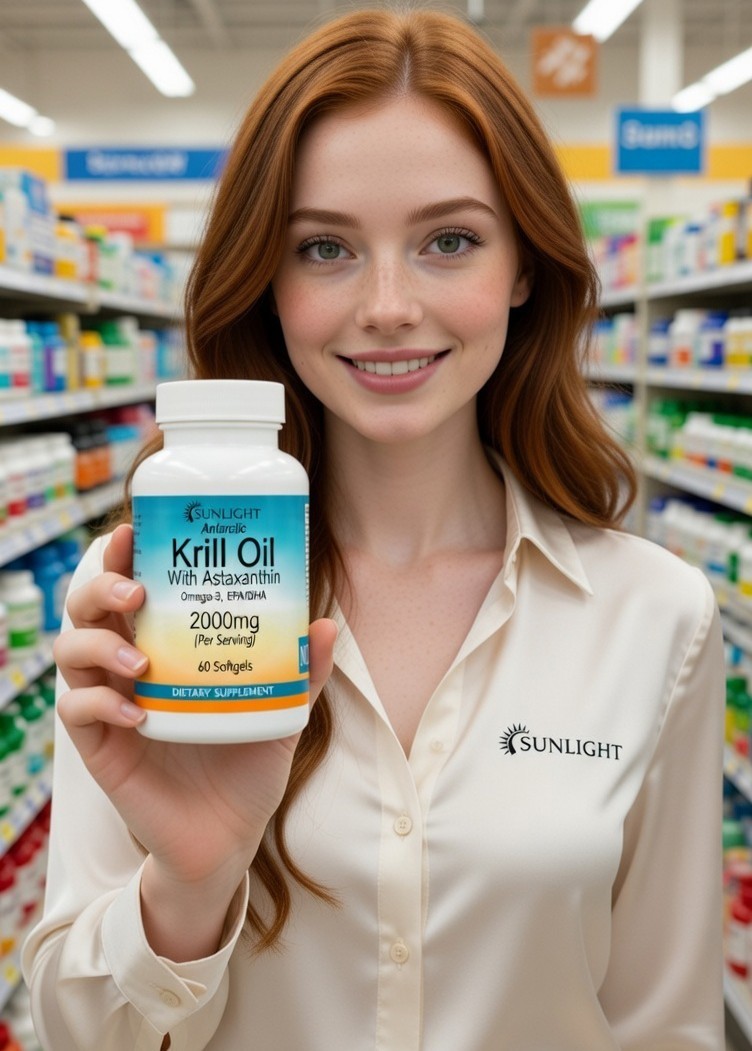Antarctic Krill Oil Softgels 2000mg Per Servings : Fresh Stock 60 Count;