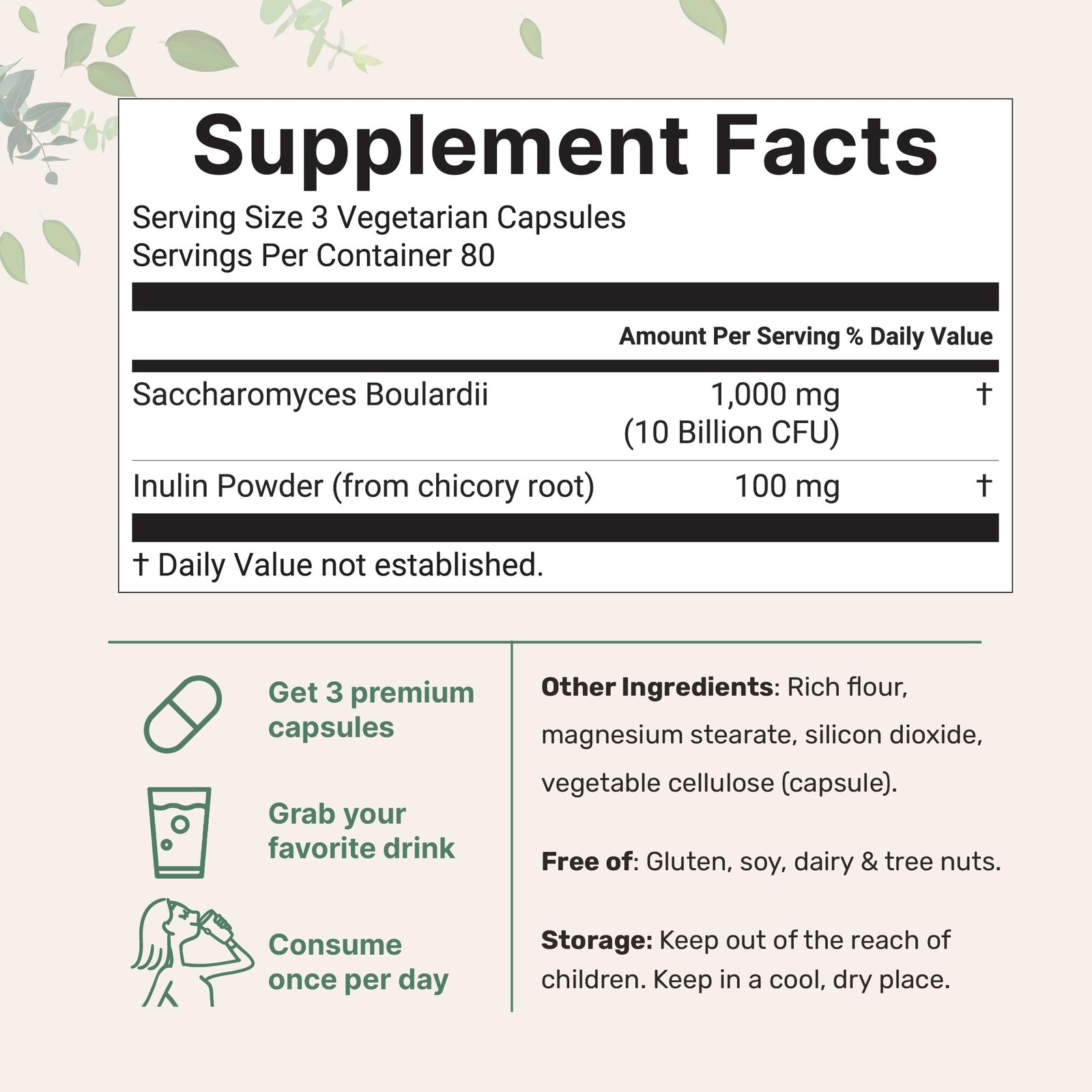 Saccharomyces Boulardii Probiotics 10 Billion CFU with Prebiotics, 240 Vegeta…