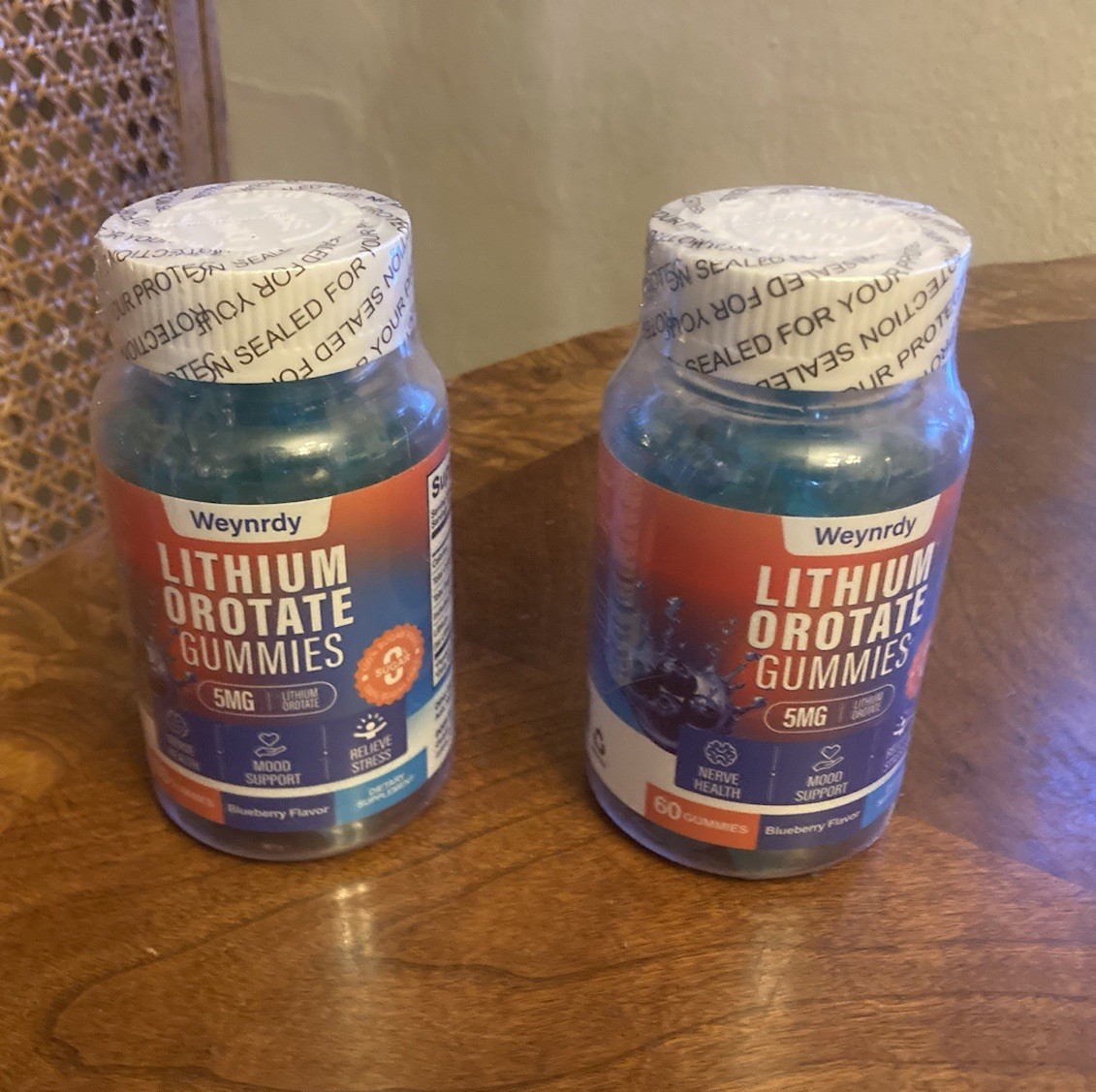 Lithium Orotate Gummies Lot Of 2 Bottles, 120 Gummies Total New Exp 8/2027
