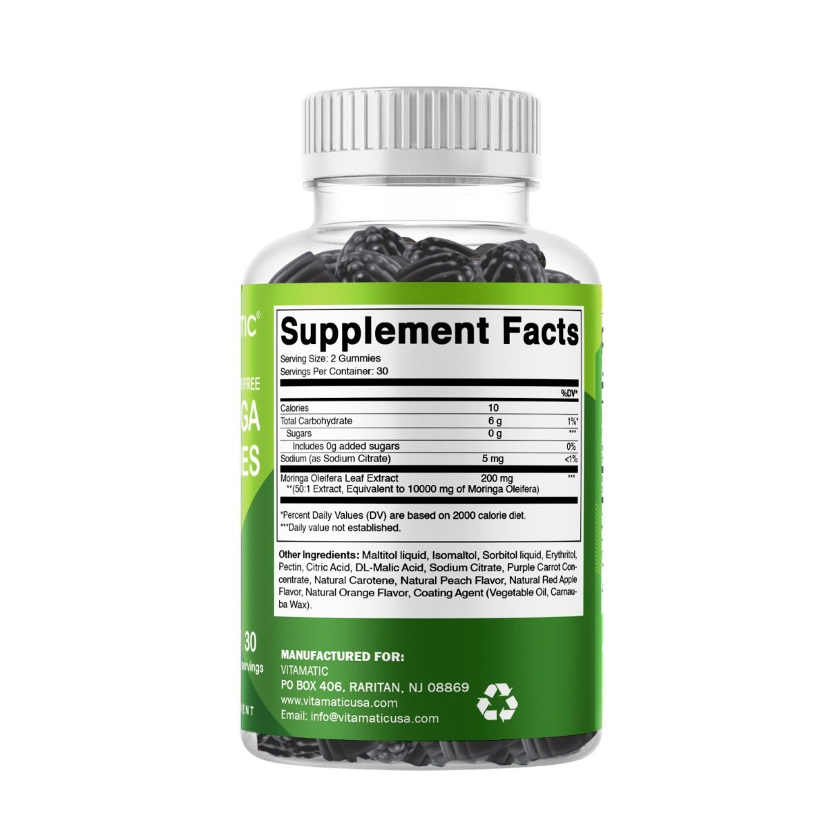 Vitamatic Moringa Gummies 10000mg | Sugar-Free, 60 Vegan Gummies