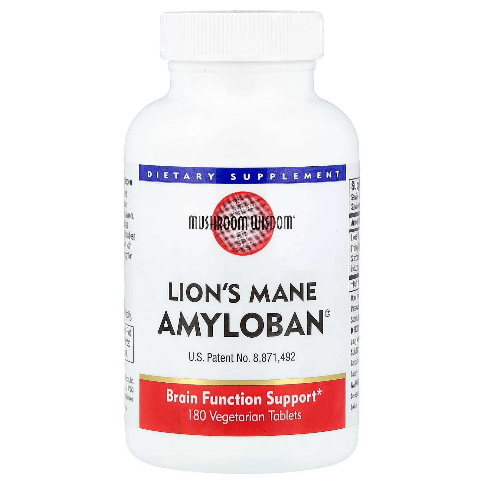 2 X Mushroom Wisdom, Lion’s Mane Amyloban�, 180 Vegetarian Tablets