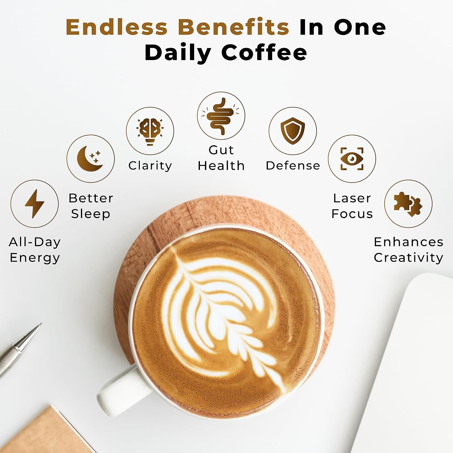 PowderVitamin Organic Mushroom Coffee Certified Mold & Mycotoxin-Free GrassFed