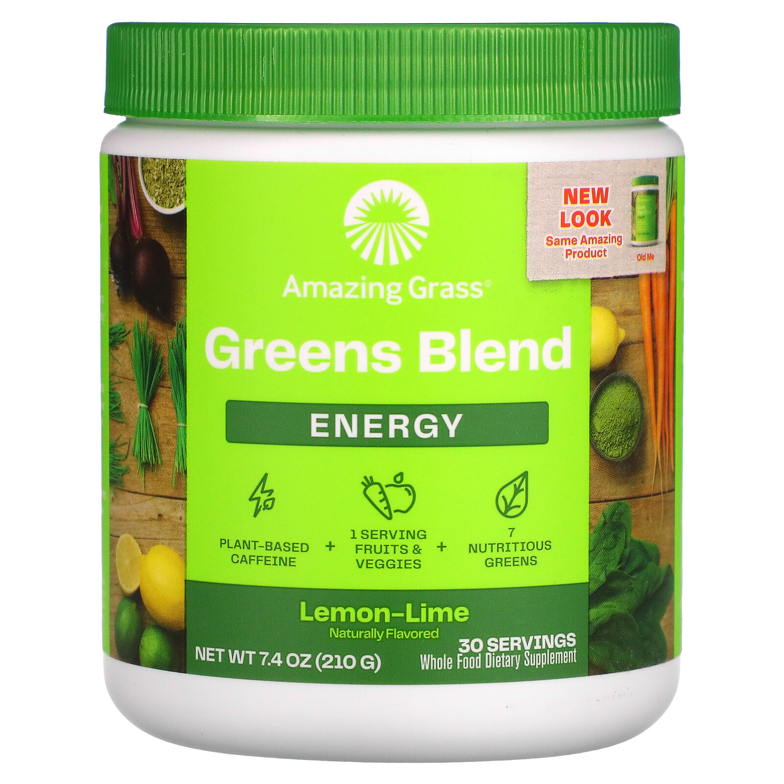 Amazing Grass Green Superfood Energy Lemon Lime 7 4 oz 210 g All-Natural,