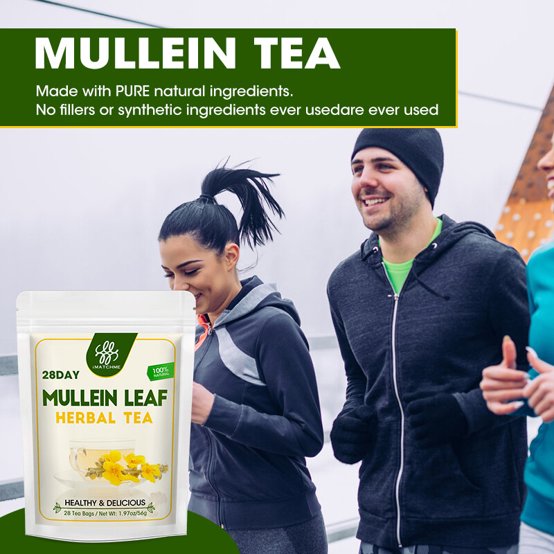 28 Packs Mullein Leaf Tea Bags – Lung Cleanse Detox Herbal Enhance Immunity