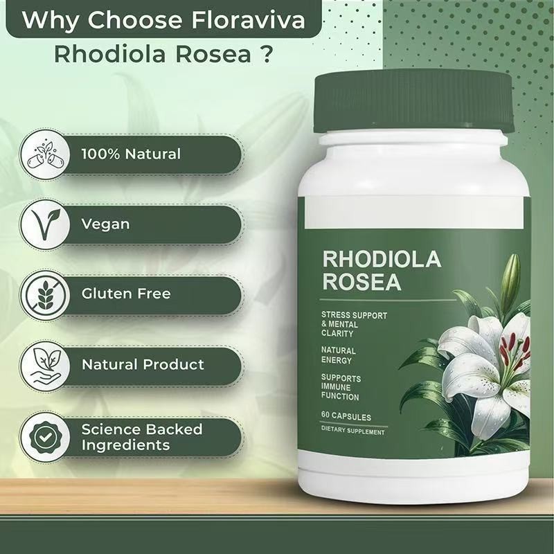 1-PCS Rhodiola Rosea Capsules – Floraviva for Energy, Focus, Mood