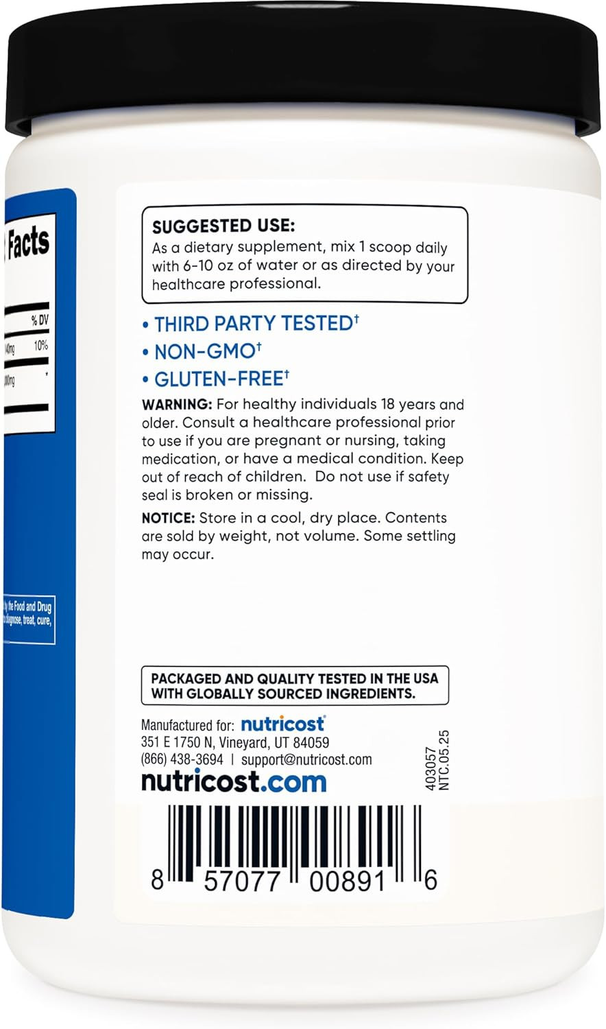 HMB Powder (Beta-Hydroxy Beta-Methylbutyrate) 250 Grams – Gluten Free & Non-Gmo