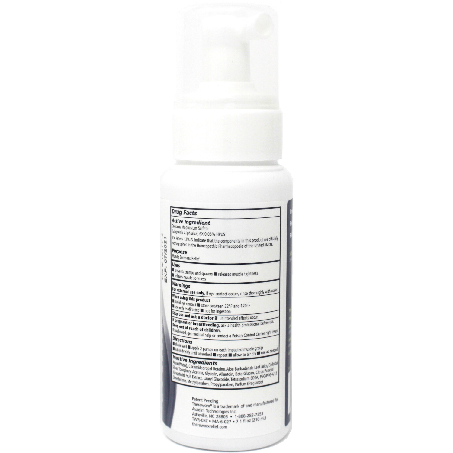 Theraworx Relief Fast-Acting Foam Leg Foot Cramps and Muscle 7.1oz Each