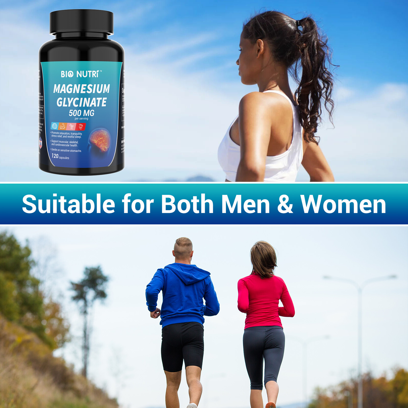 Magnesium Glycinate 500mg 120 Capsules Sleep Stress Relief Bone Health Support