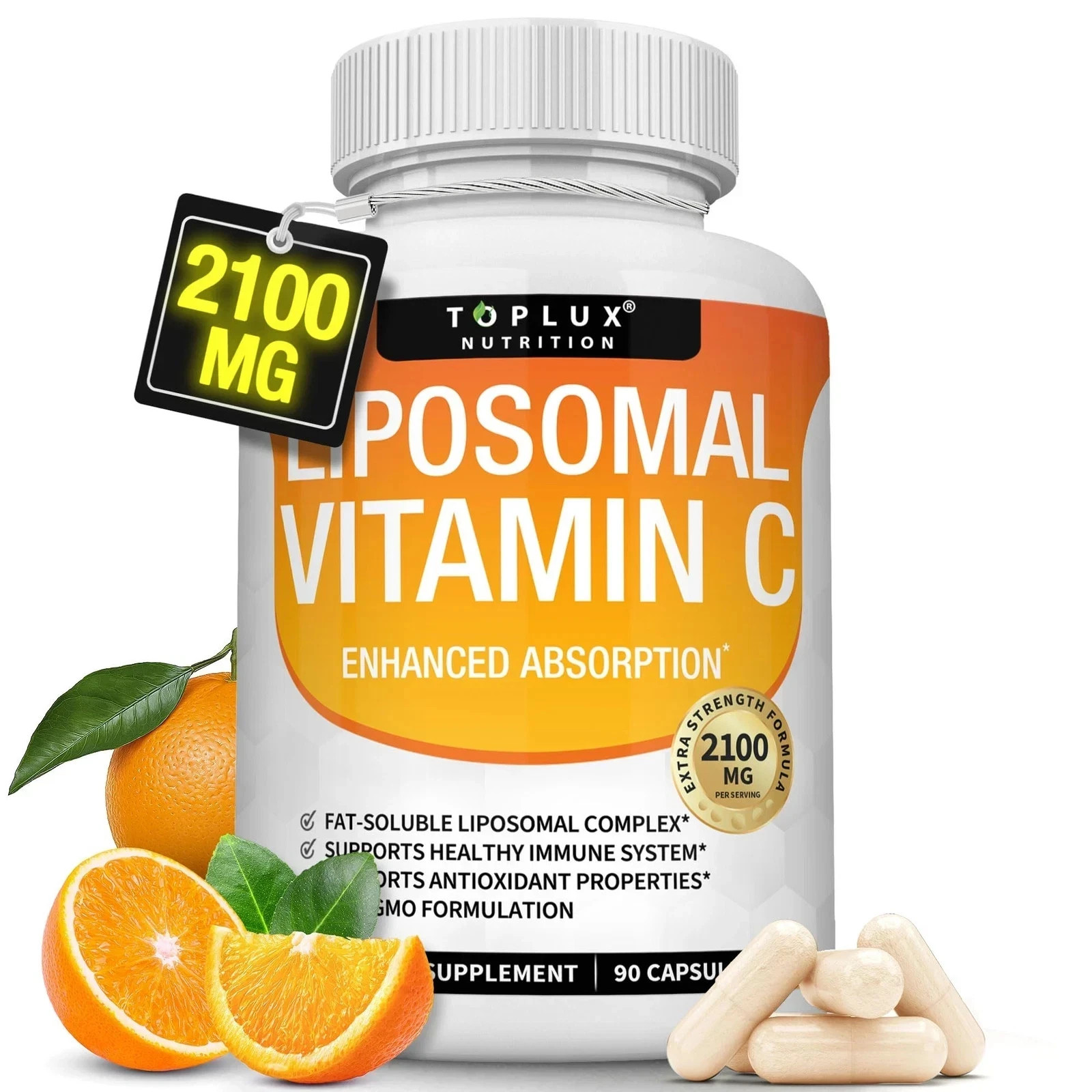 Liposomal Vitamin C 2100mg High Absorption Fat Soluble VIT C – Immune Support+