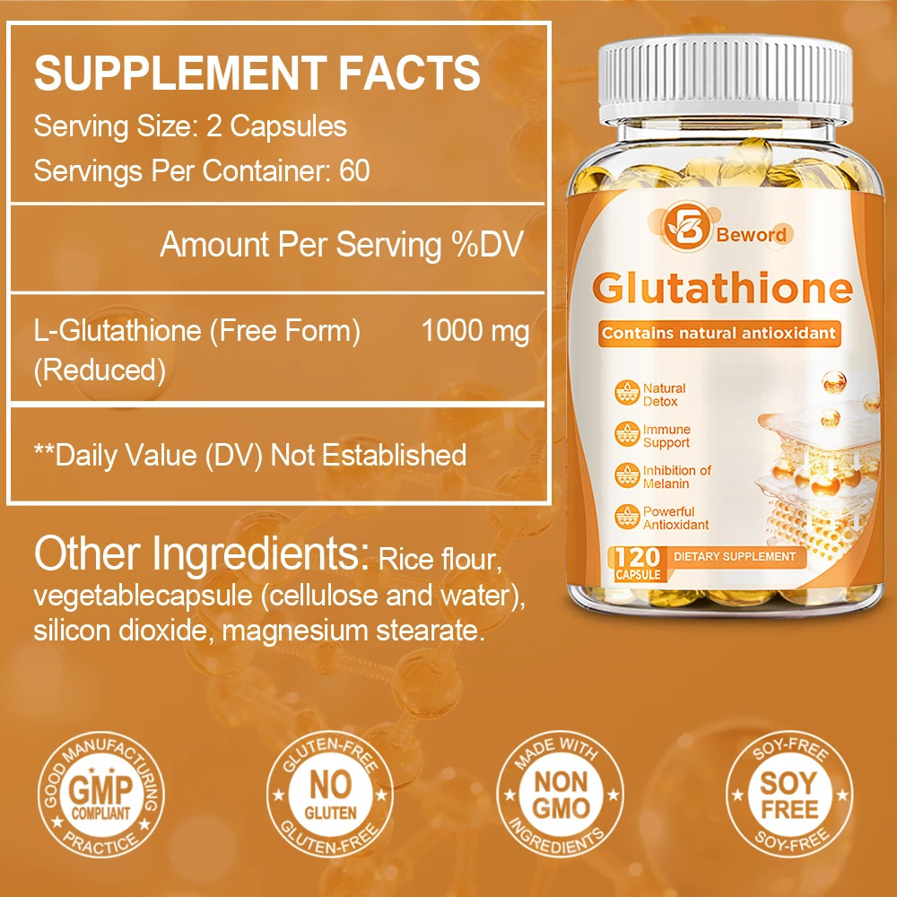 1-3PCS Glutathione 1000MG Softgels Antioxidant Anti-Aging Skin Brightening