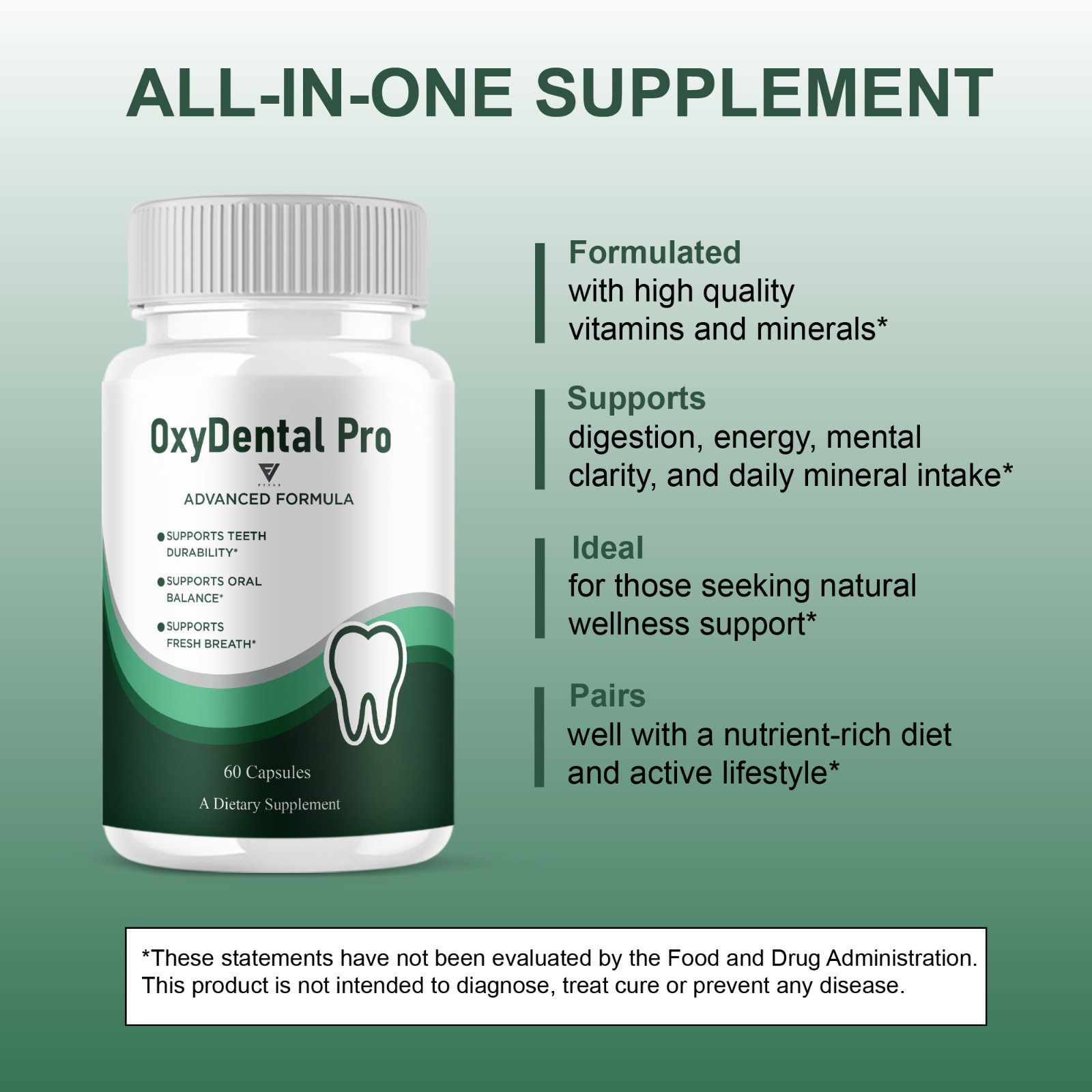 OxyDental Pro Oral Support, Oxy Dental Advanced Pills (60 Capsules)