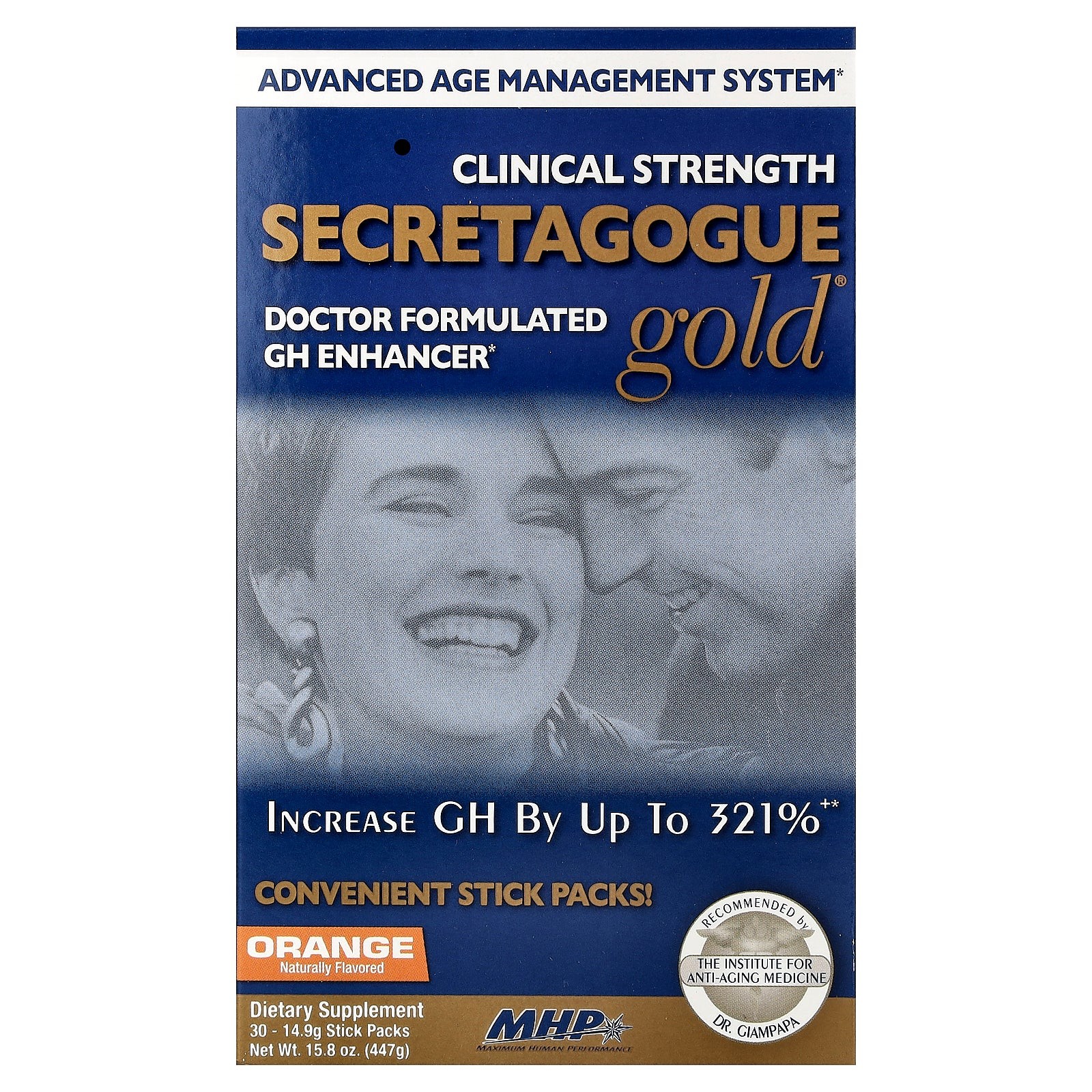 2 X MHP, Secretagogue-Gold�, Orange, 30 Stick Packs, 0.53 oz (14.9 g) Each