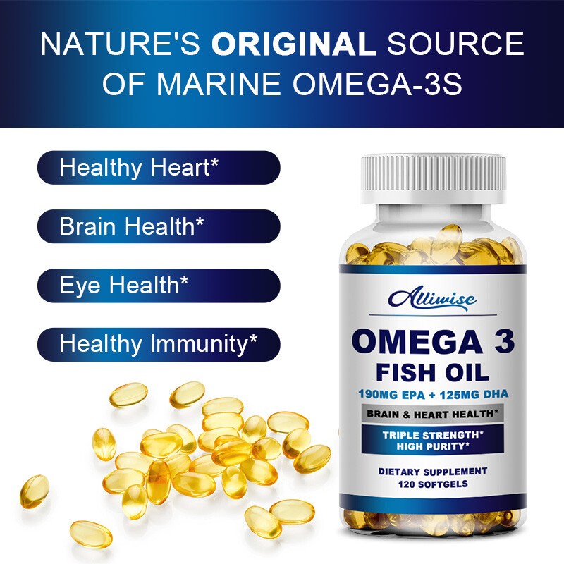 Fish Oil Omega 3 Supplements – EPA & DHA Supports Heart Health 120 Softgels