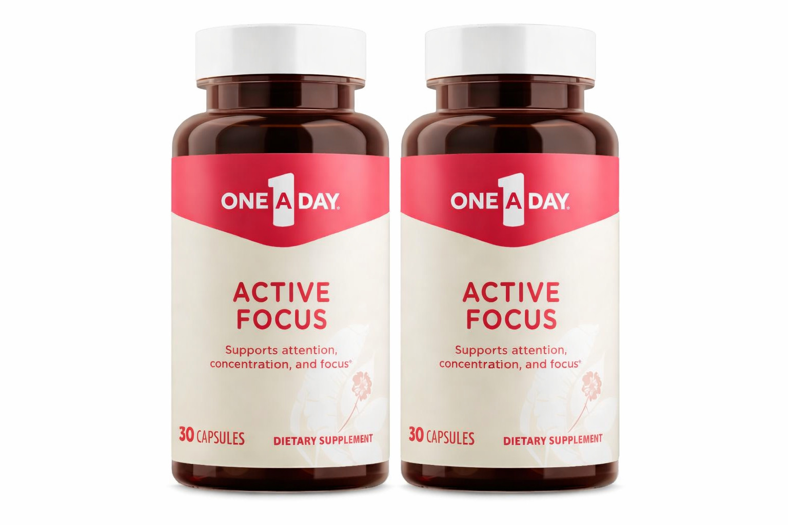 One A Day Brain Supplement for Concentration-Memory-Focus Support-Pack of 2