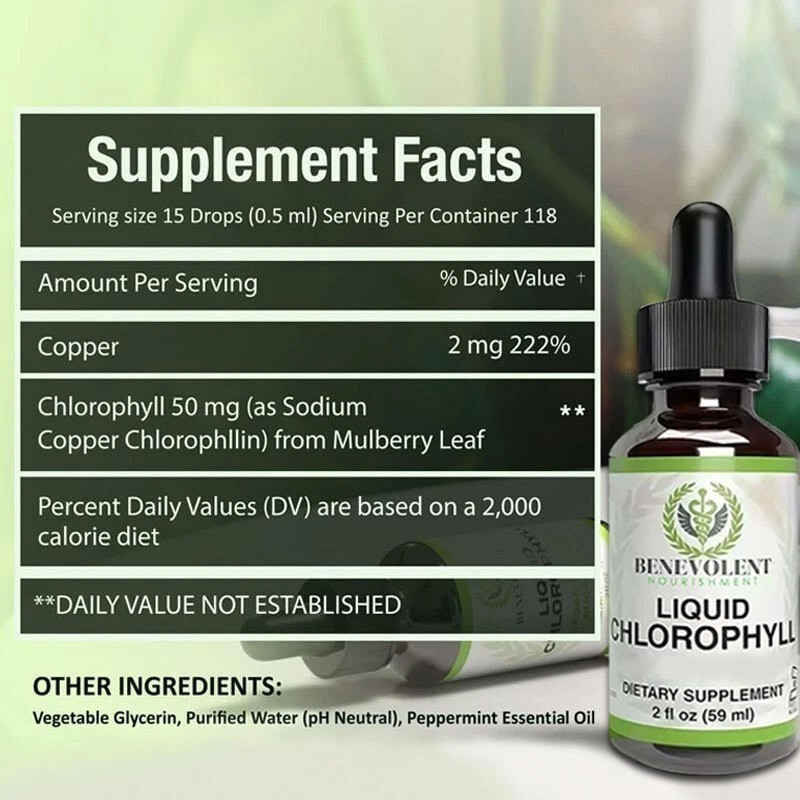 Benevolent Nourishment Revitalizing Chlorophyll Supplement Detox Boosts Immunity