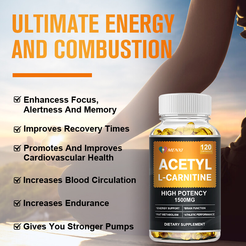 120 Capsules L-Carnitine 1500mg, High Potency Supports Natural Energy Production