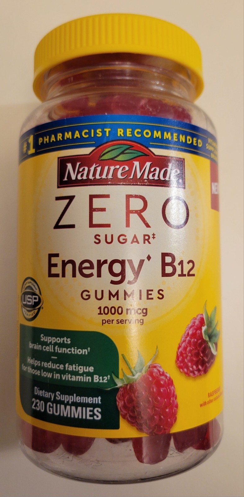 Nature Made Zero Sugar Energy B12 Gummies 230 Count Each 1000 mcg Ex 6/2026