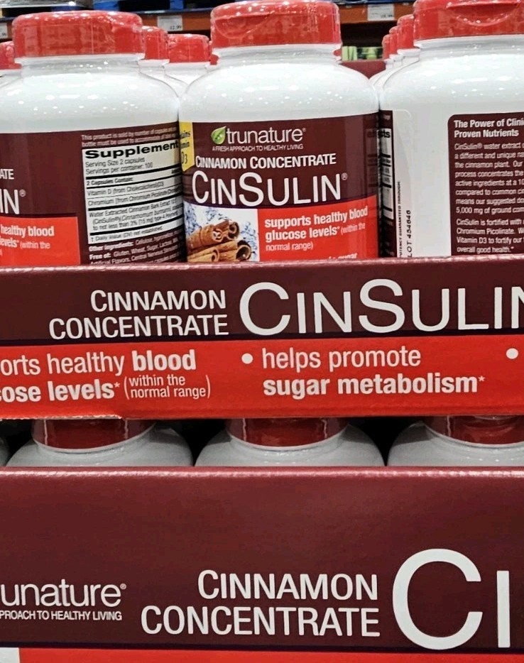 Trunature Concentrate Cinsulin 500mg, 200 Vegetarian Capsule Exp 04/2028