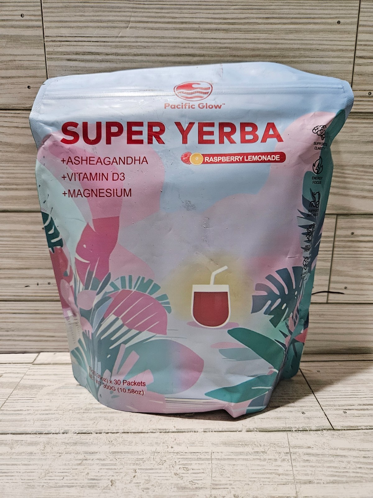 Pacific Glow Super Yerba Raspberry Lemonade 30 Packets 5/2027