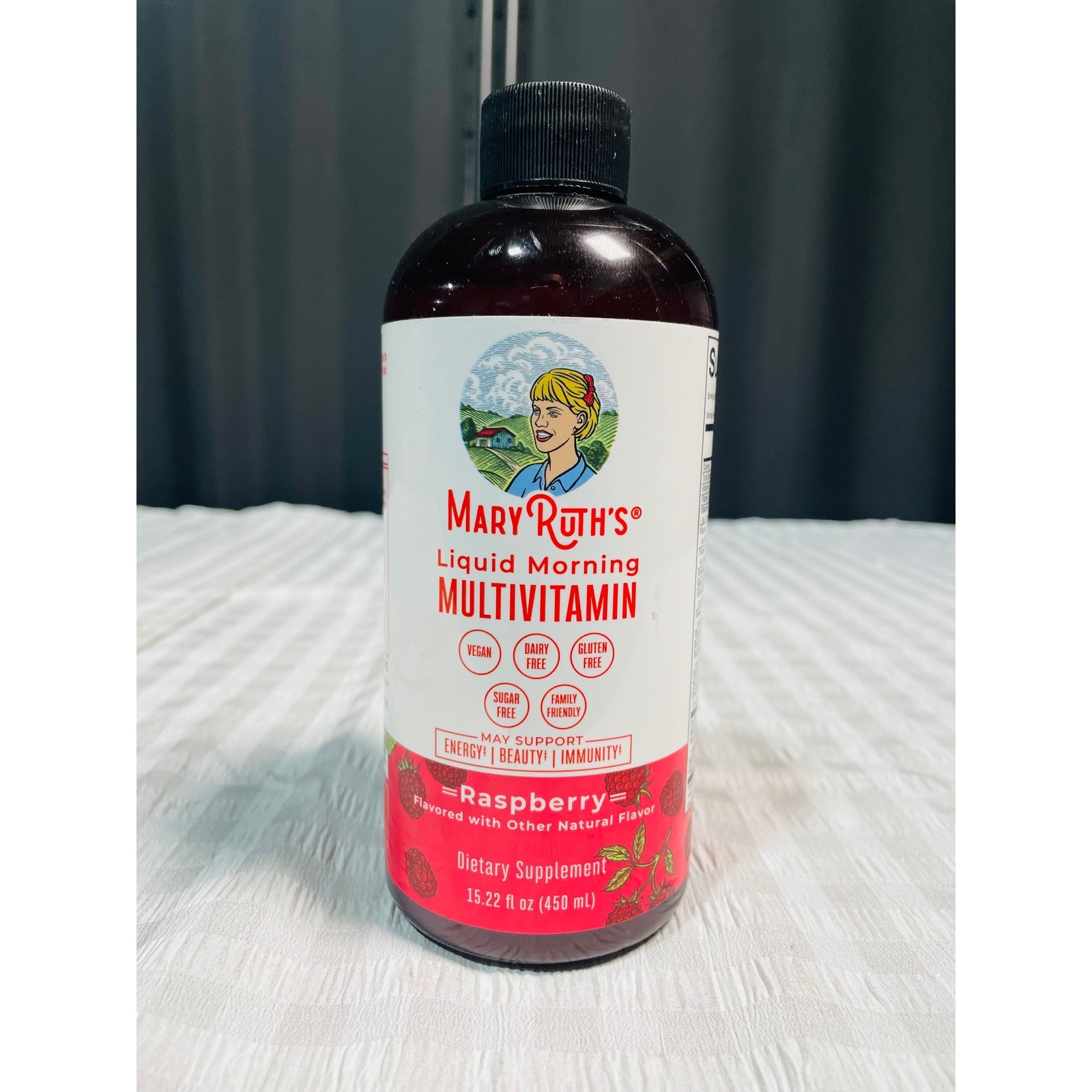 MaryRuth’s Liquid Morning Multivitamin Raspberry 15.22 fl oz Vegan Gluten Free