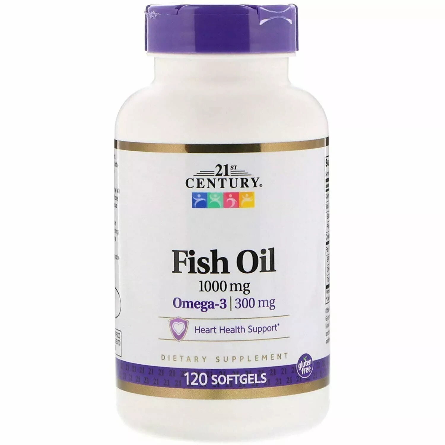 21st Century Fish Oil 1000mg Omega 3 300mg Heart Health Support Softgels 120ct
