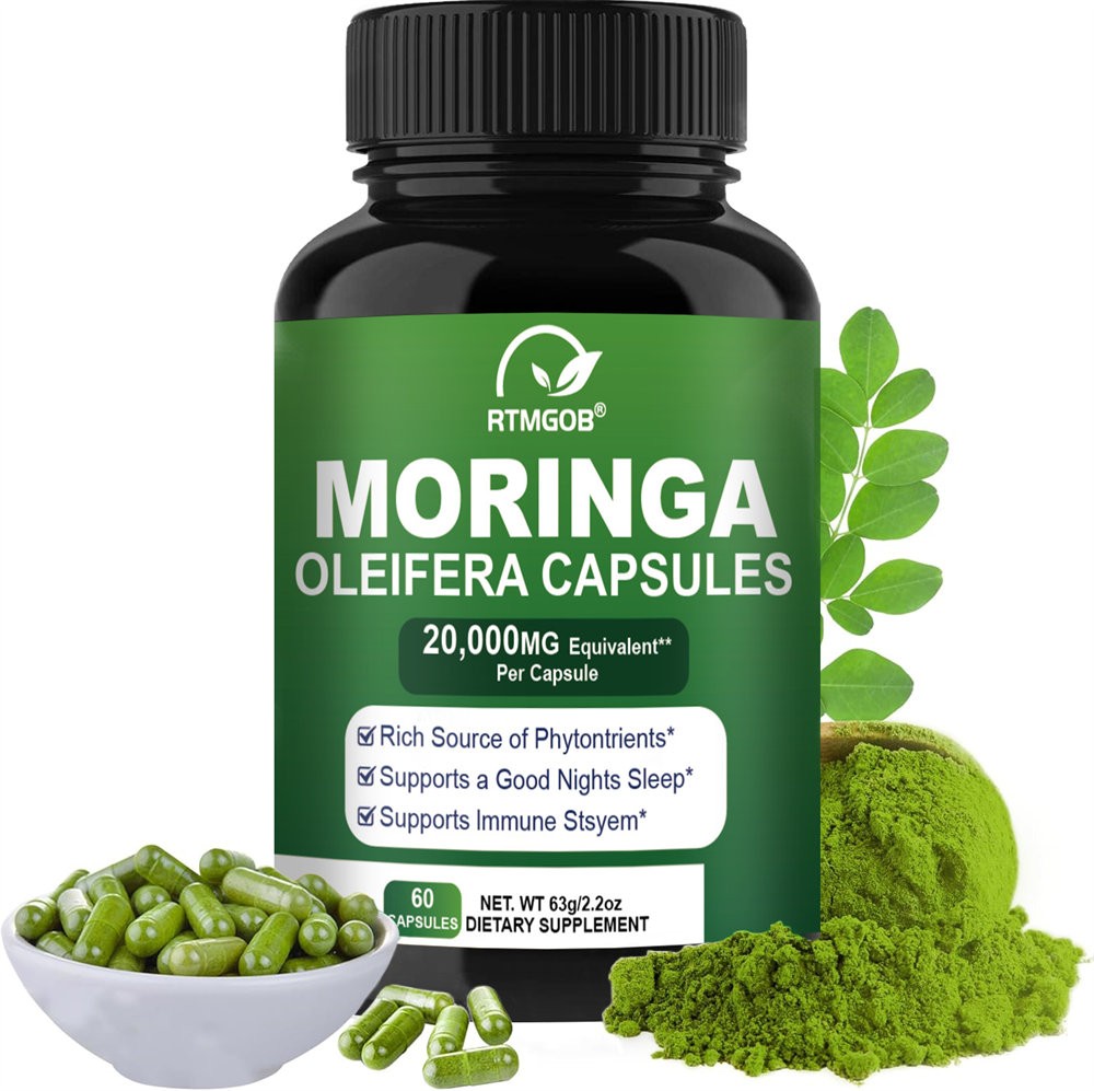 60 Capsules Moringa Oleifera Leaf Powder 12000mg – Organic Herbal Extract US