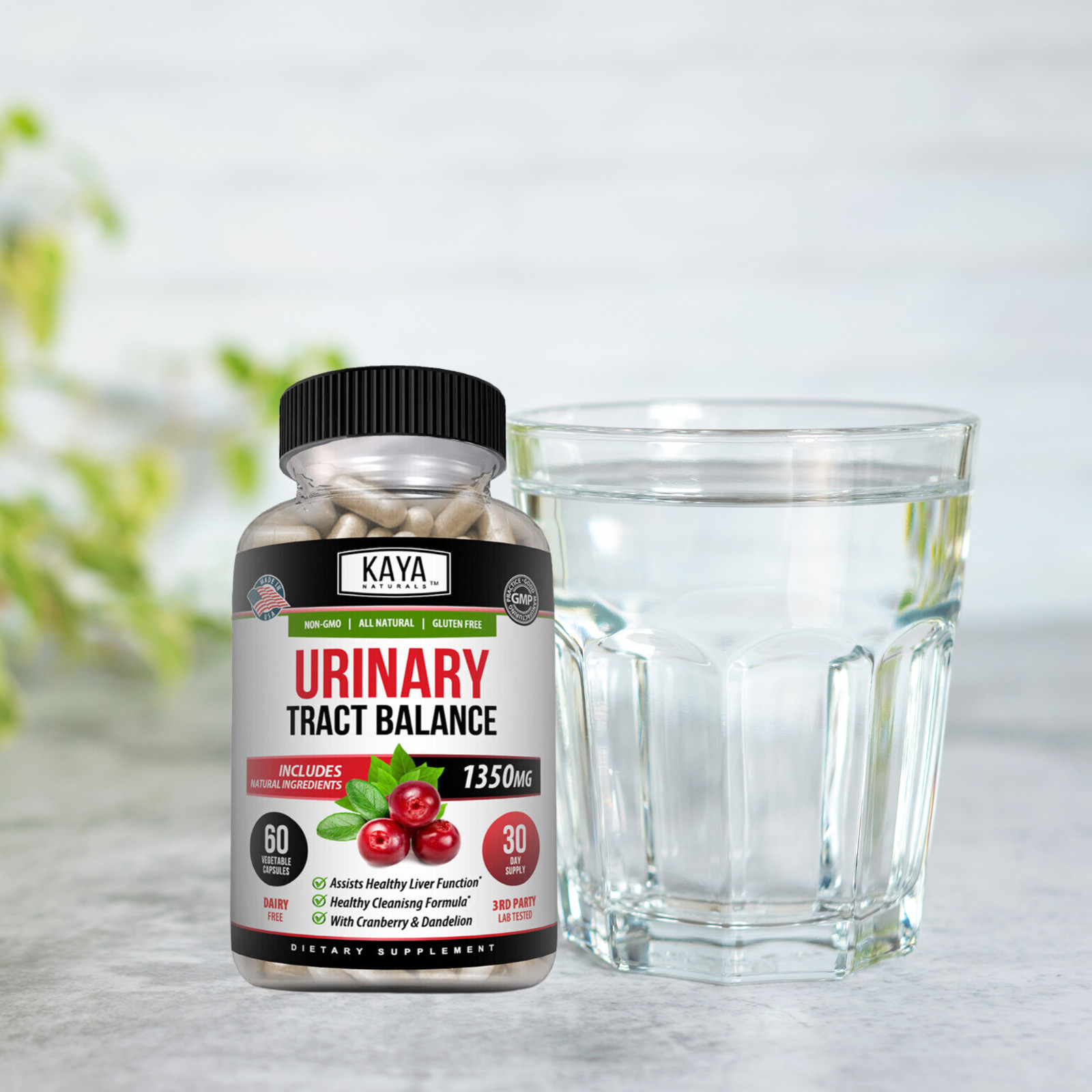 Urinary Tract Balance 1350mg 60ct D Mannose w/ Cranberry Bladder Control Health