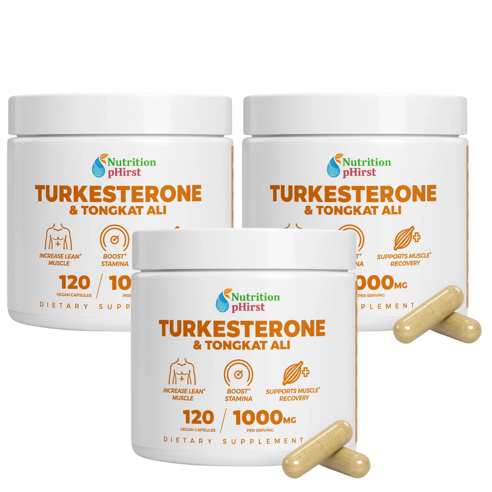 3 PACK Turkesterone 1000 Mg Organic Capsules Supplement Muscle Growth &*Recovery