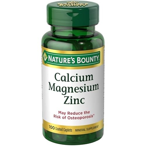 Nature’s Bounty Calcium Magnesium Zinc, Bone & Immune Support, 100 Caplets