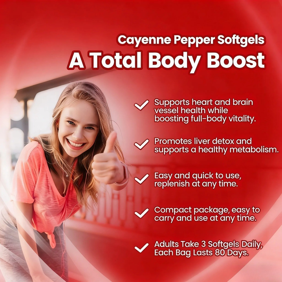FREE SHIP 3/2PACK Cayenne Pepper Softgels Supplement – 240 Capsules NEW