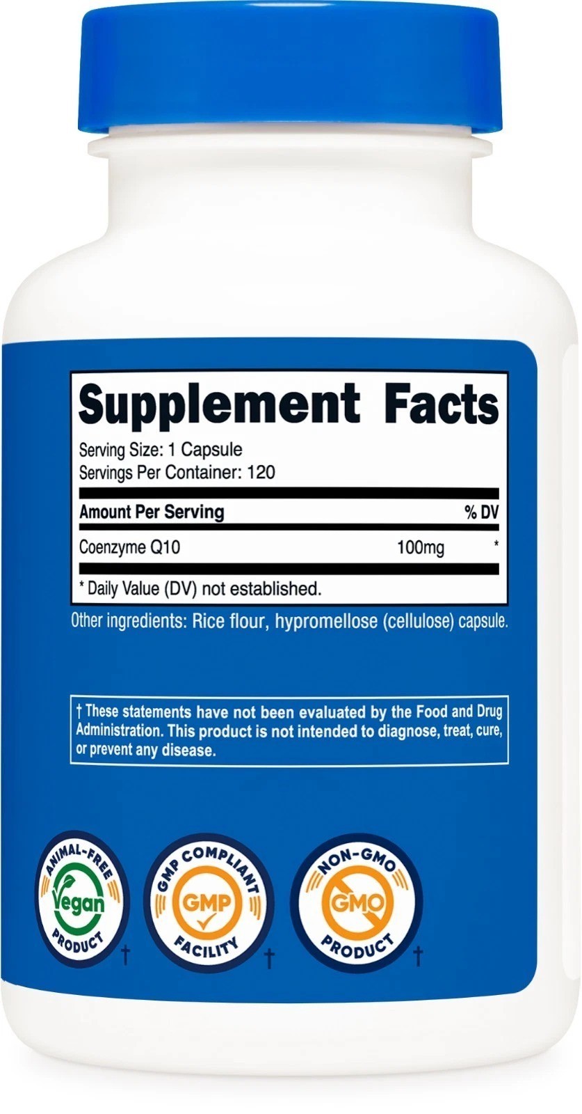 Nutricost CoQ10 100mg, 120 Capsules, Vegetarian Capsules, Non-GMO (Coenzyme Q10)