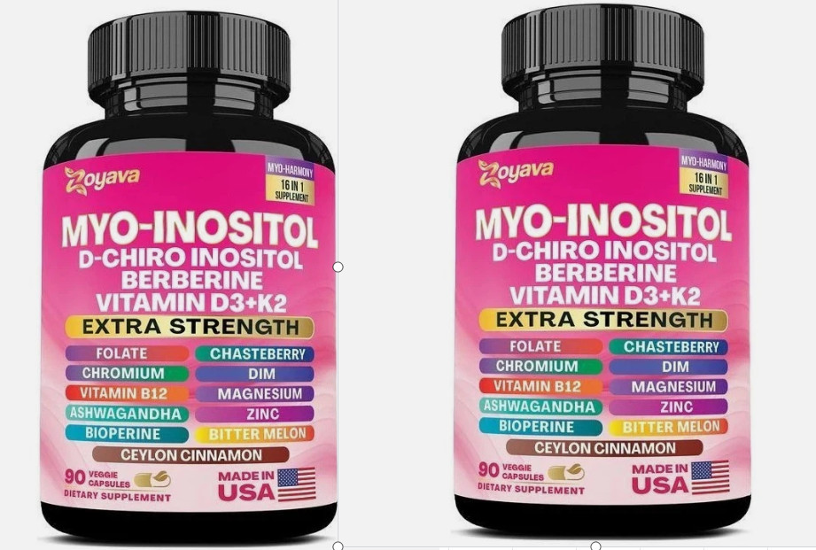 Myo 2PCS Inositol & D-Chiro Inositol Supplement for Women, 120 Capsules