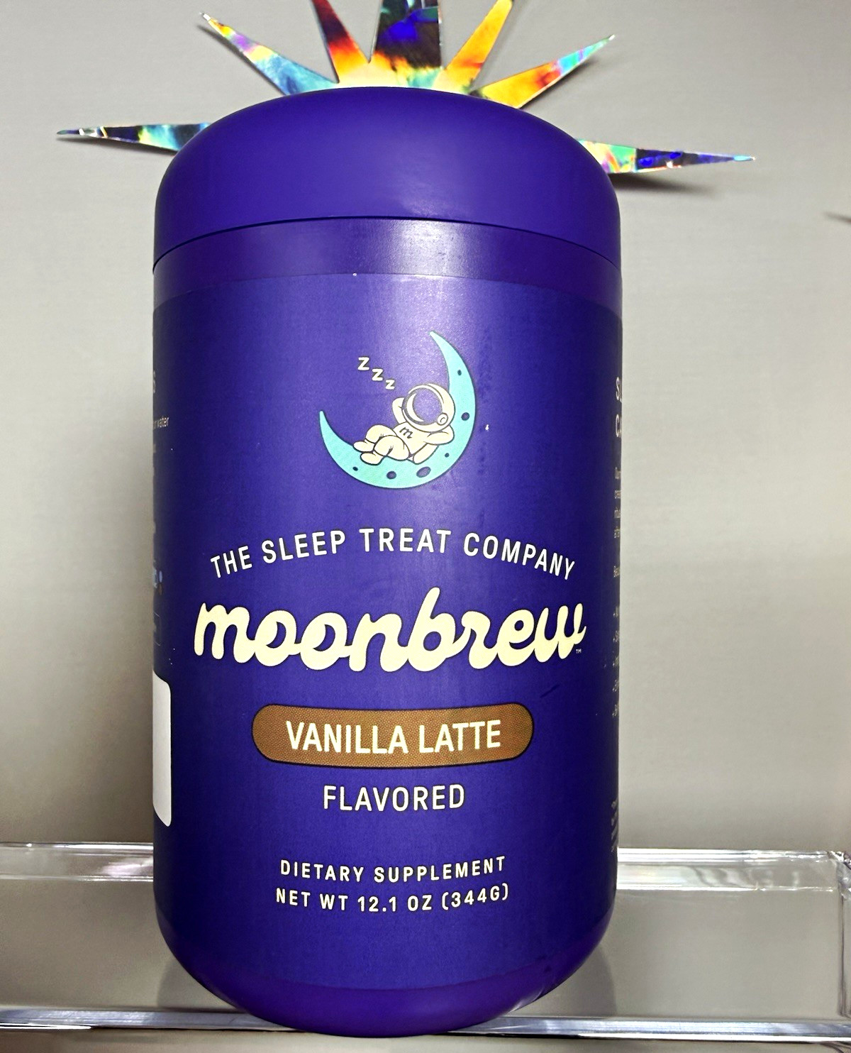 Moonbrew Sleep Support Powder Vanilla Latte, Gluten-Free, No Melatonin 12.1oz