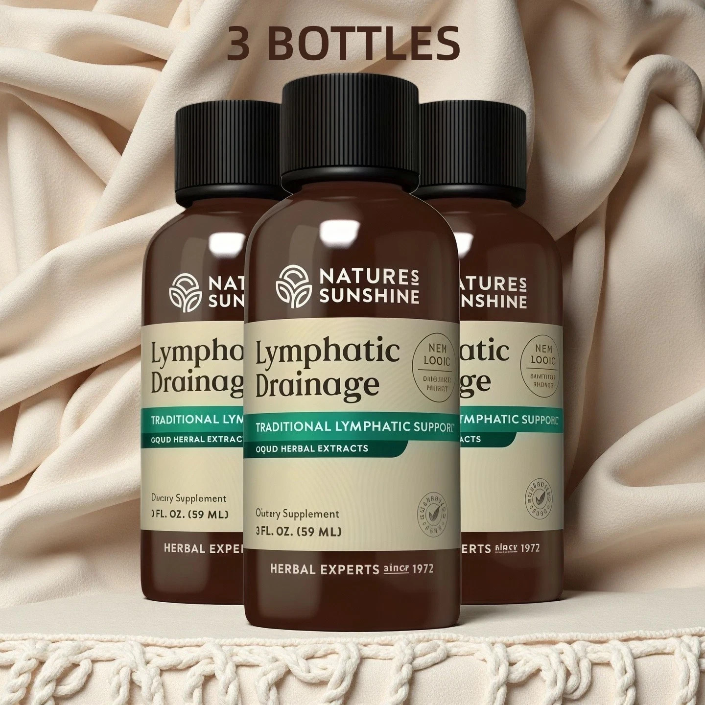 3BOTTLES Nature’s Sunshine Lymphatic Drainage – Immune Support, Cleanse & Detox