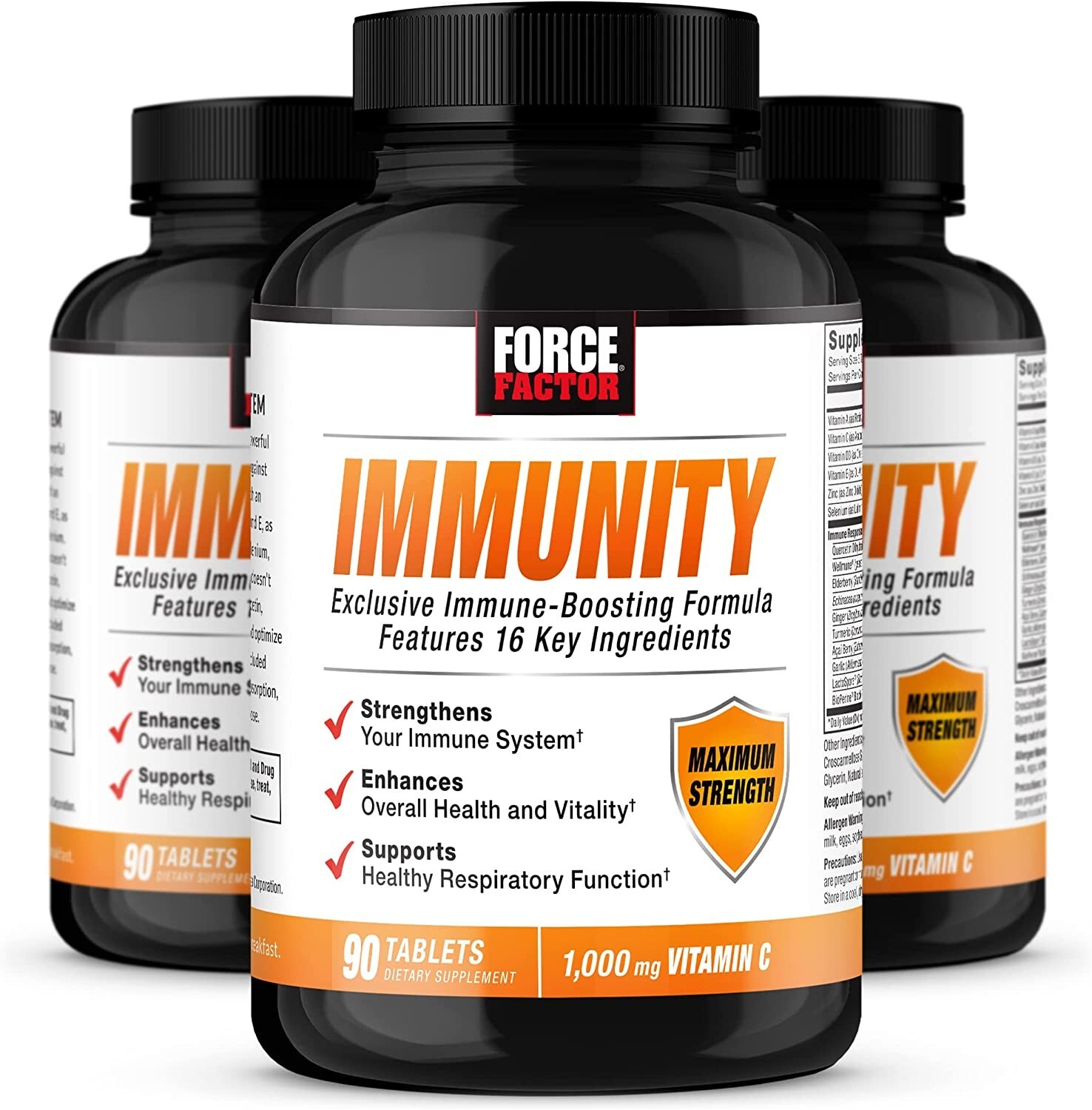 Force Factor Immunity Immune System Booster 90 Ct (3 pack) = 270 Tabs
