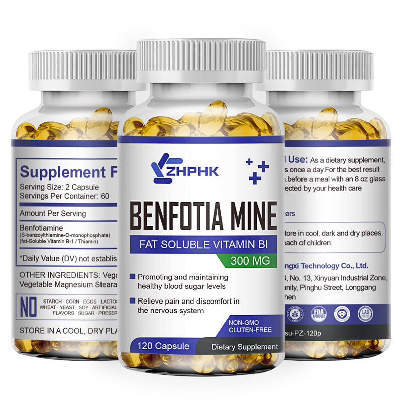 Benfotiamine 300mg, 120/240/480 Veg Capsules, Fat Soluble Thiamine Vitamin B1