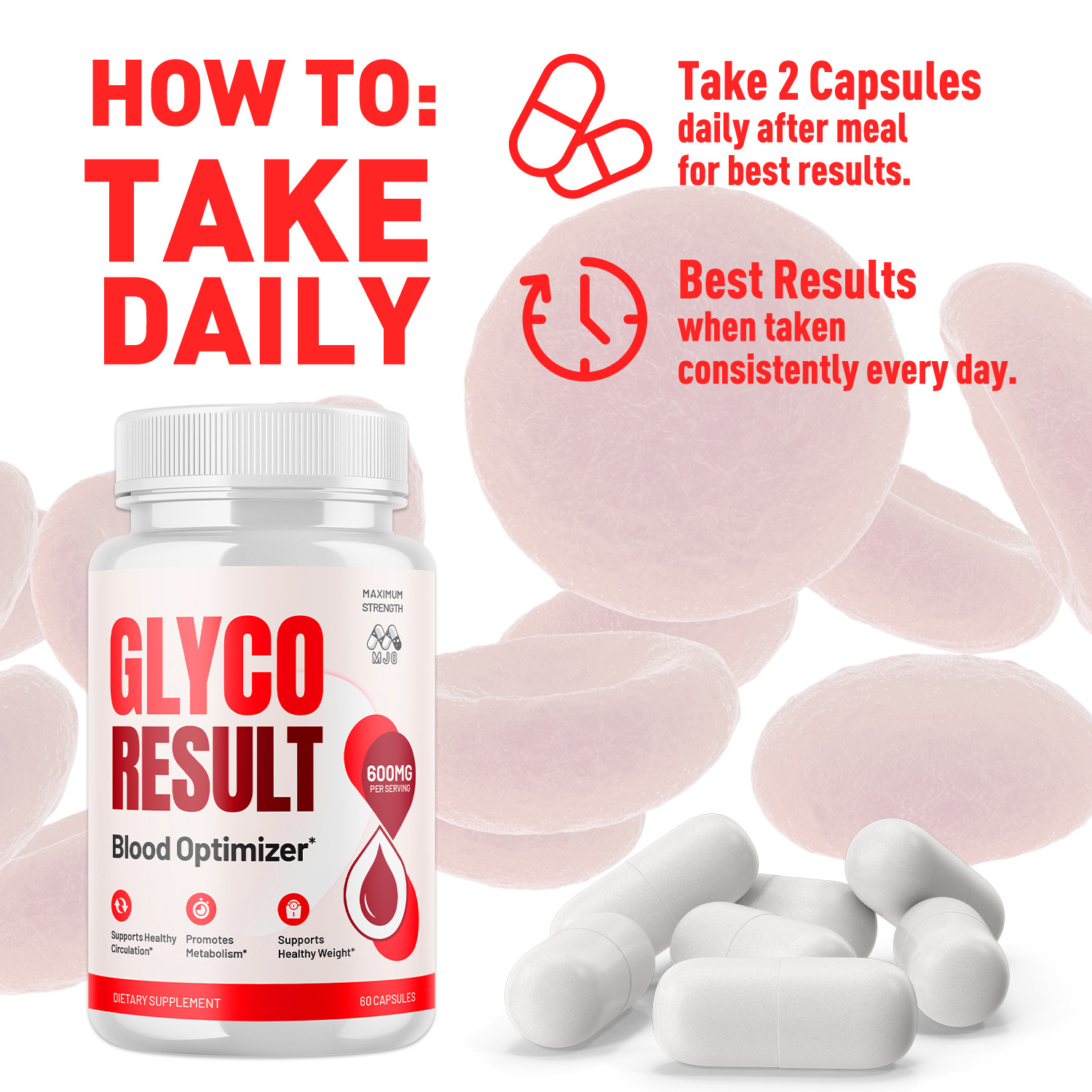 (1 Pack) Glyco Result Capsules Advanced Support Blood Supplement 60 Capsules