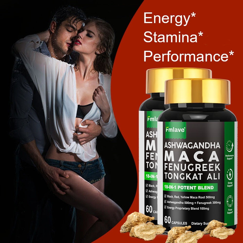 4 pack Maca Panax Ginseng TongkatAli Extract Strong Natural Testosterone Booster