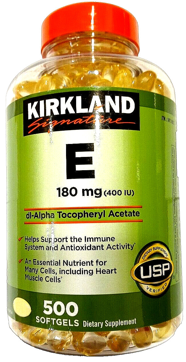 KIRKLAND SIGNATURE VITAMIN E 400 IU (180mg) 500 SOFTGELS Exp 04/2027
