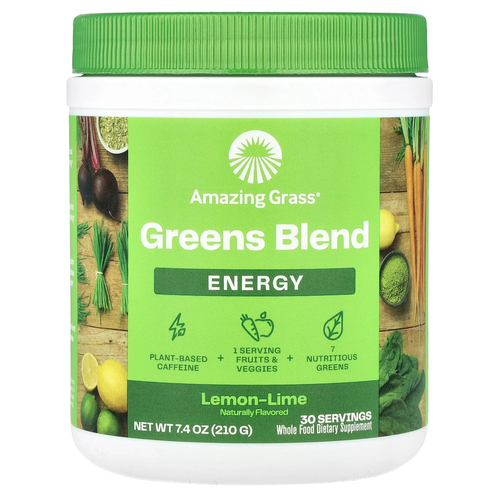 2 X Amazing Grass, Greens Blend, Energy, Lemon Lime, 7.4 oz (210 g)