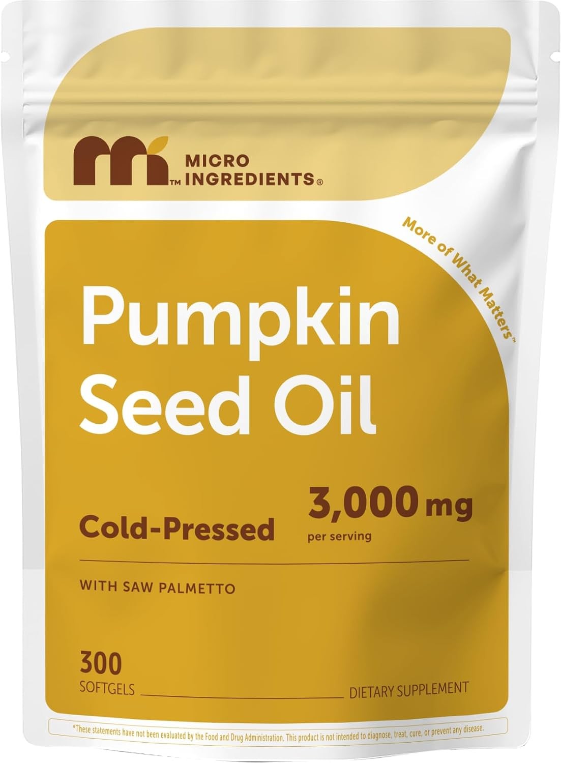Micro Ingredients Pumpkin Seed Oil 3000mg Saw Palmetto 300 Softgels