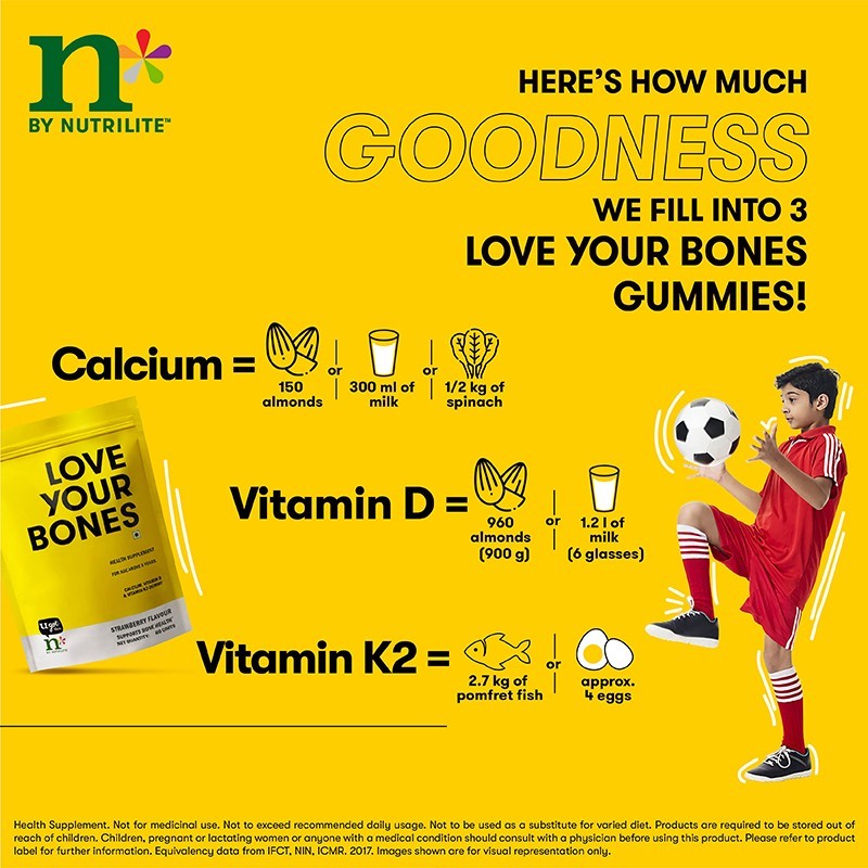 Amway n by Nutrilite Love Your Bones Calcium, Vitamin D and Vitamin K2 Gummy